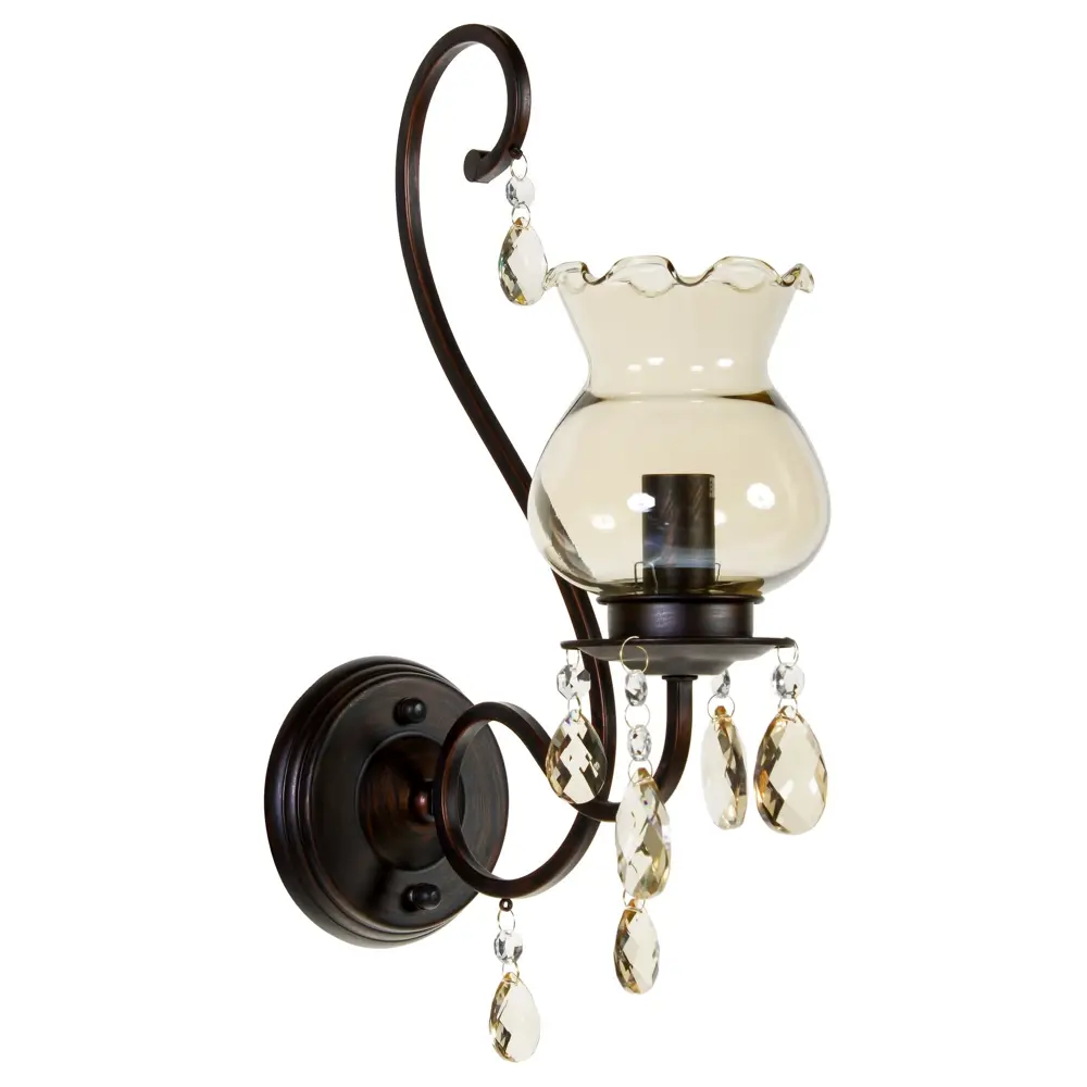 Бра Джоконда 1xE14x60 Вт, металл/стекло, цвет тёмное дерево/прозрачный Eurosvet STLM-2083824