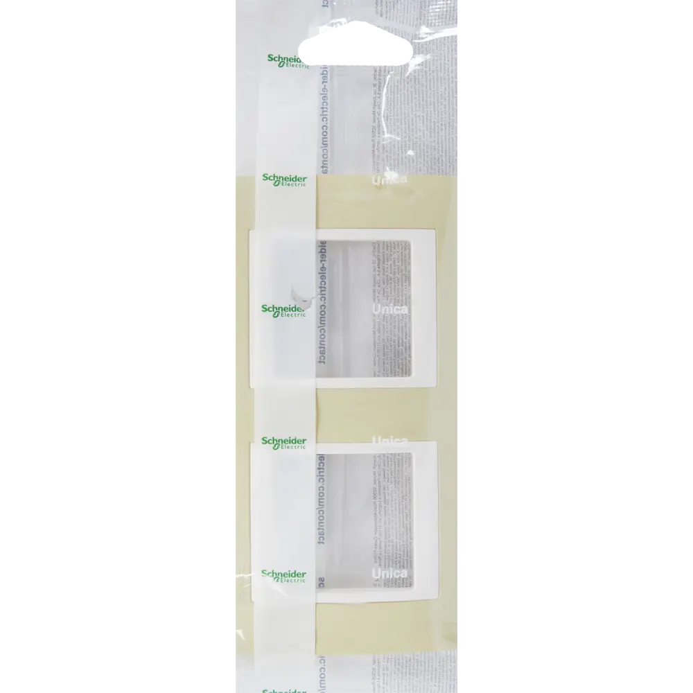 Рамка для розеток и выключателей Systeme Electric Unica 2 поста, цвет зелёное яблоко/бежевый STLM-2097234 - Вид №4