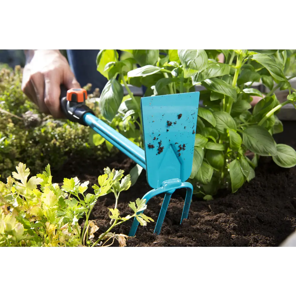 Мотыжка Gardena насадка комби, 3 зубца, 6.5 см пластик/сталь синий/черный STLM-2147854 - Вид №5