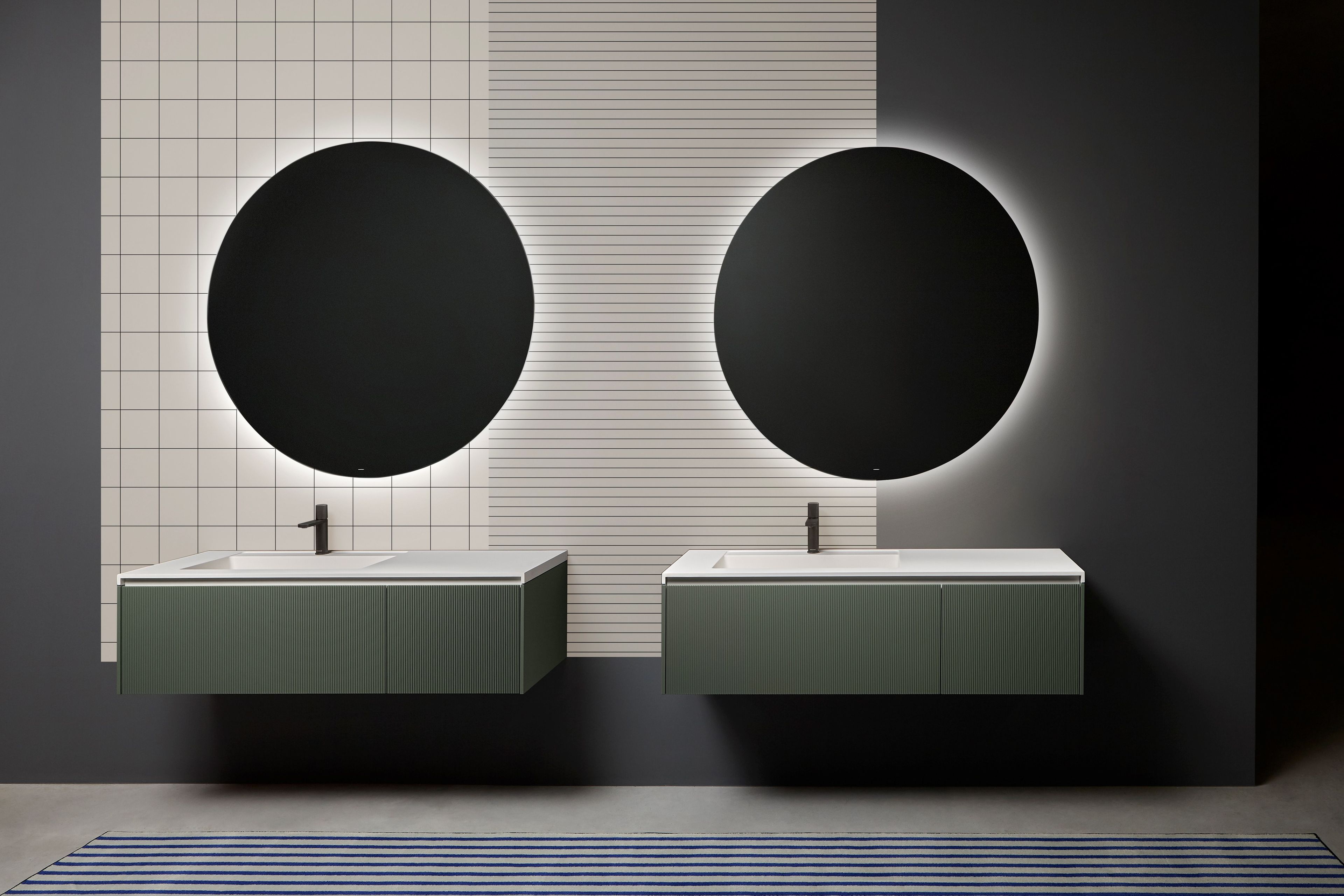 Геометрические обои для ванной комнаты Antoniolupi TRALERIGHE ARCH-00067593 - Вид №1