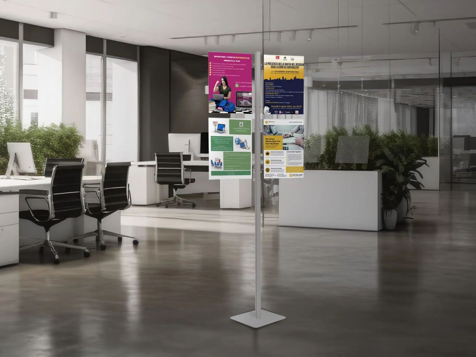 Алюминиевая двухсторонняя напольная витрина для брошюр STUDIO T InUno ARCH-00029206 - Вид №5