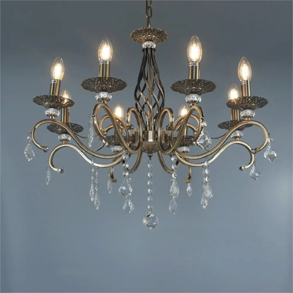 Люстра хрустальная подвесная Виктория 8xE14x60 Вт, металл/стекло, цвет бронза WINK STLM-2096439 - Вид №2