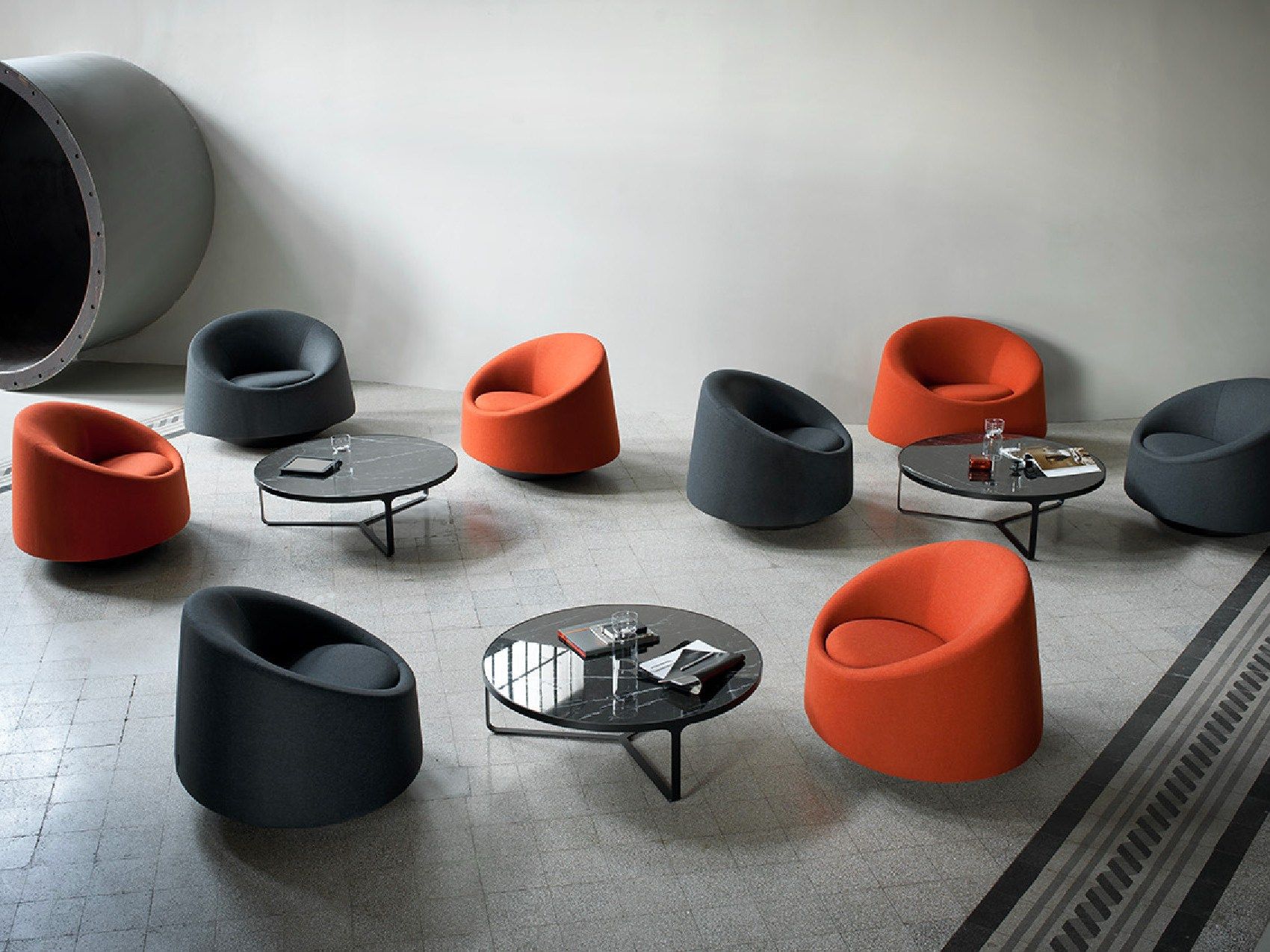 Мраморный круглый низкий журнальный столик Tacchini CAGE ARCH-00061441 - Вид №4