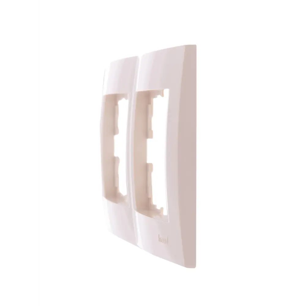 Рамка для розеток и выключателей Lezard Karina 2 поста горизонтальная цвет кремовый STLM-2088965