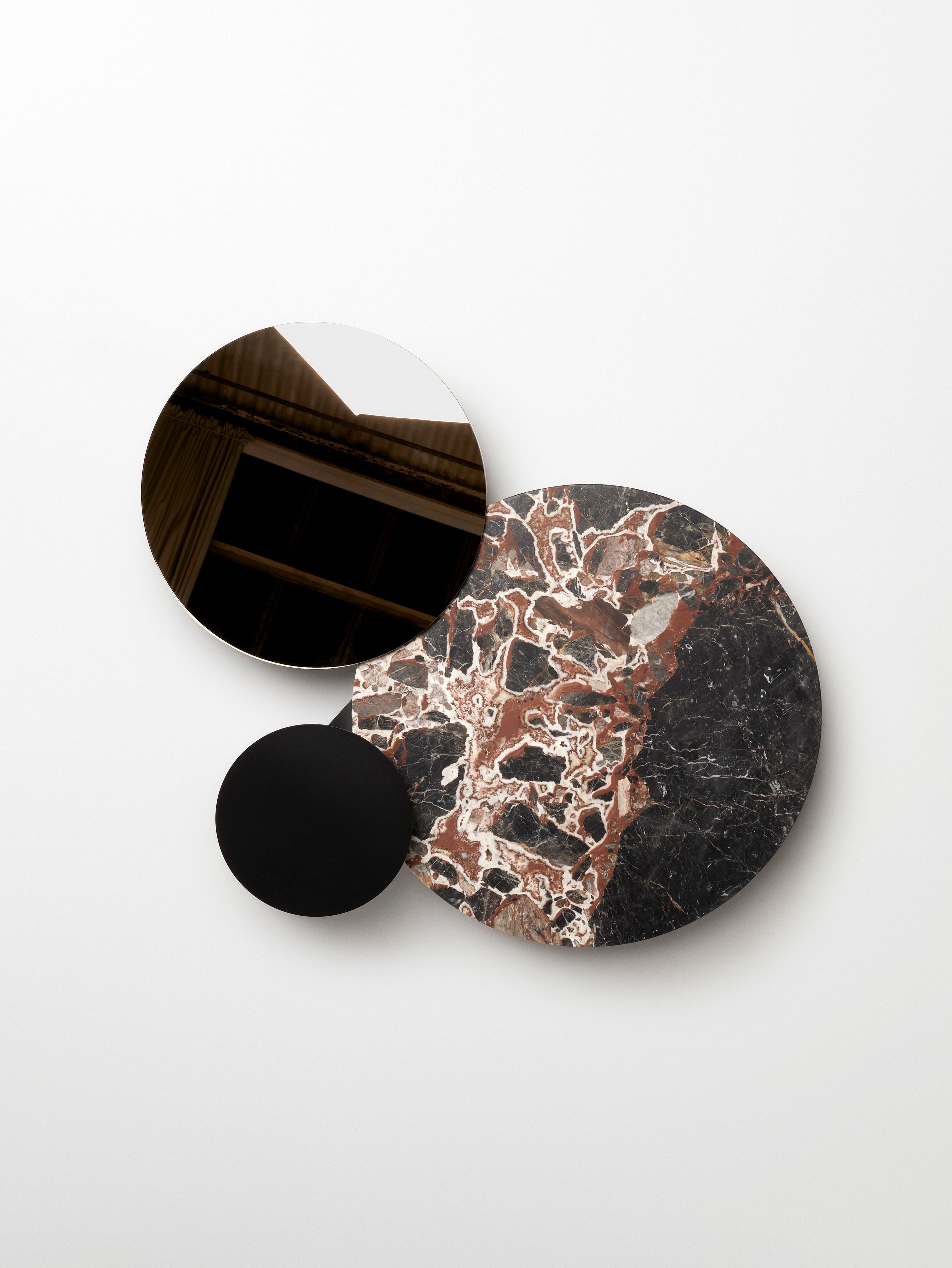 Алюминиевый низкий круглый журнальный столик с мраморной столешницей Ross Gardam ARCH-00054369 - Вид №5