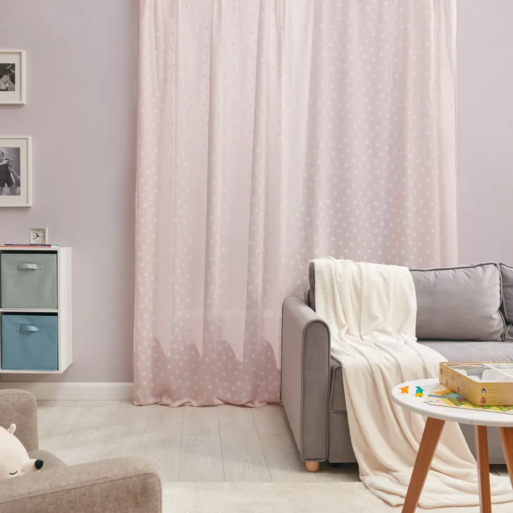 Тюль на ленте Лютик 250x260 см цвет розовый MIAMOZA STLM-2162566