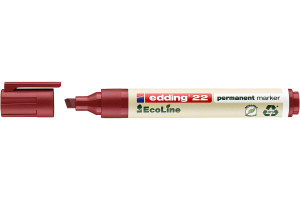 16267273 Перманентный маркер EcoLine, клиновидный наконечник, 1,5-5 мм Красный, E-22/2 EDDING