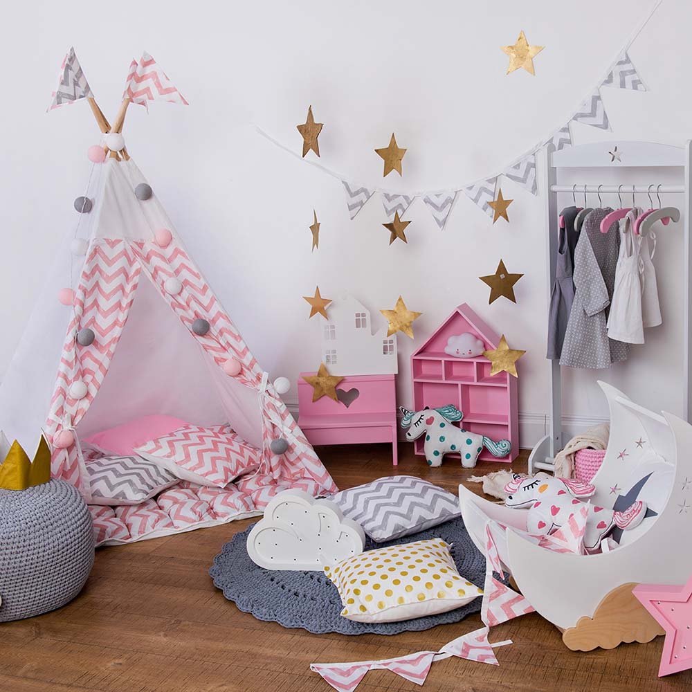 Вигвам Pink Zigzag с окном,карманом и флажками VAMVIGVAM PINK ZIGZAG 281529 Розовый Santreyd  - Вид №1
