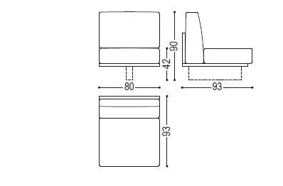 3-местный кожаный диван Riva 1920 UTAH ARCH-00060477 - Вид №2