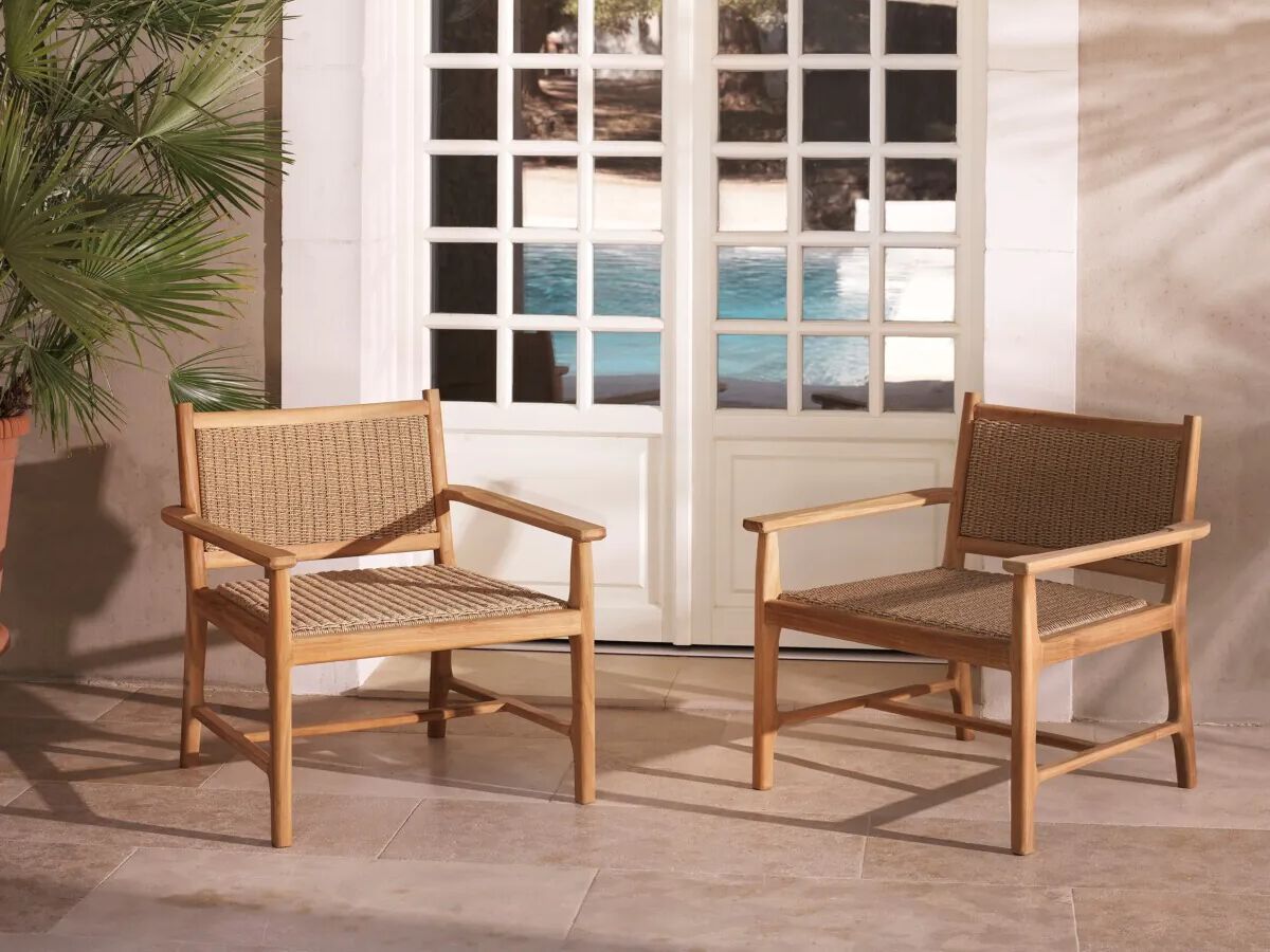 Садовое кресло из тикового дерева с подлокотниками Eichholtz Pivetti ARCH-00027670 - Вид №6