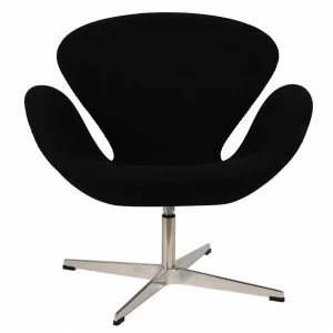 Кресло дизайнерское черная шерсть Arne Jacobsen Style Swan Chair SOHO DESIGN ДИЗАЙНЕРСКИЕ, SWAN 131545 Черный