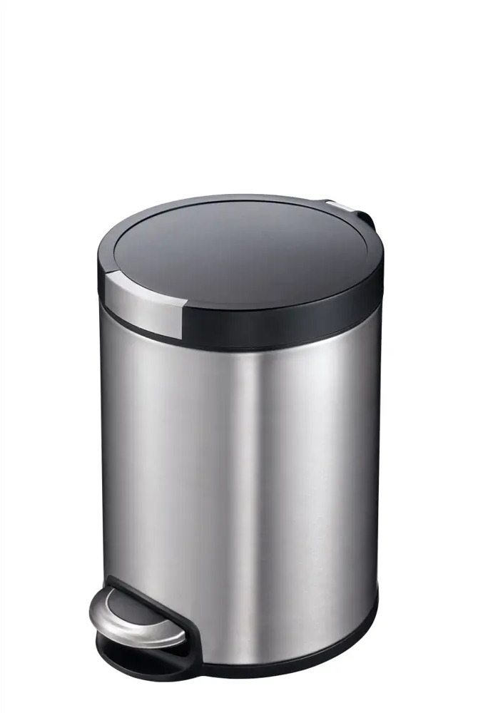 90007665 Мусорное ведро 5 л Eko Artistic EK9225MT-5L , с педалью и механизм плавного закрытия цвет серебро STLM-0082073