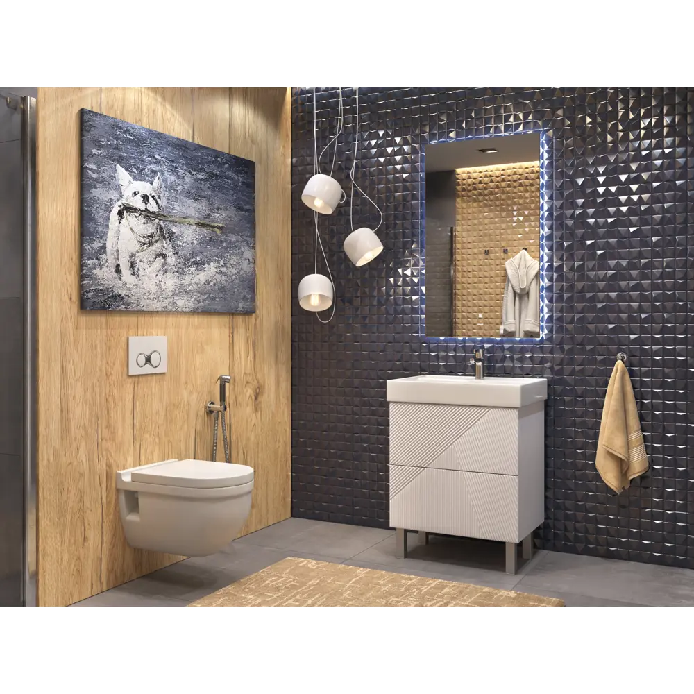 Тумба под раковину напольная Vigo Unik 65 см цвет белый STLM-2187273 - Вид №6