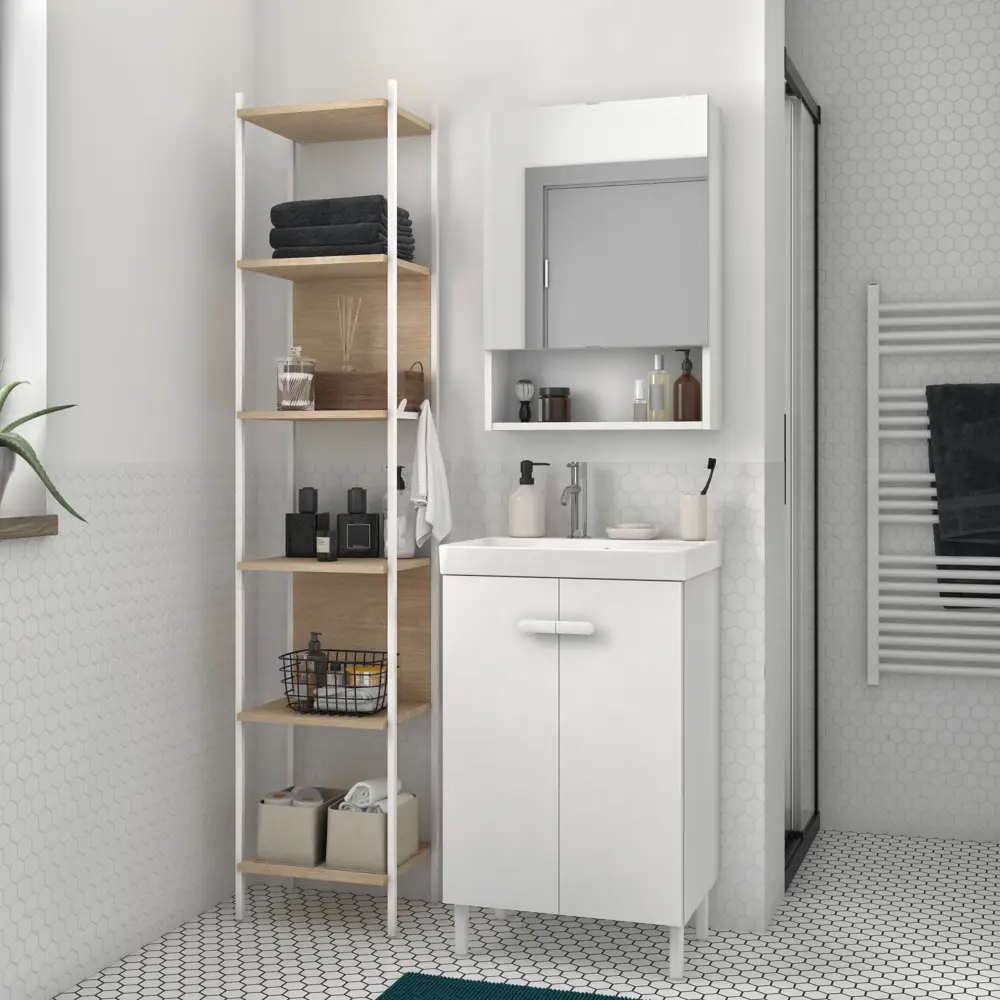 Тумба под раковину напольная Sensea Easy 50 см цвет белый STLM-2140244 - Вид №6