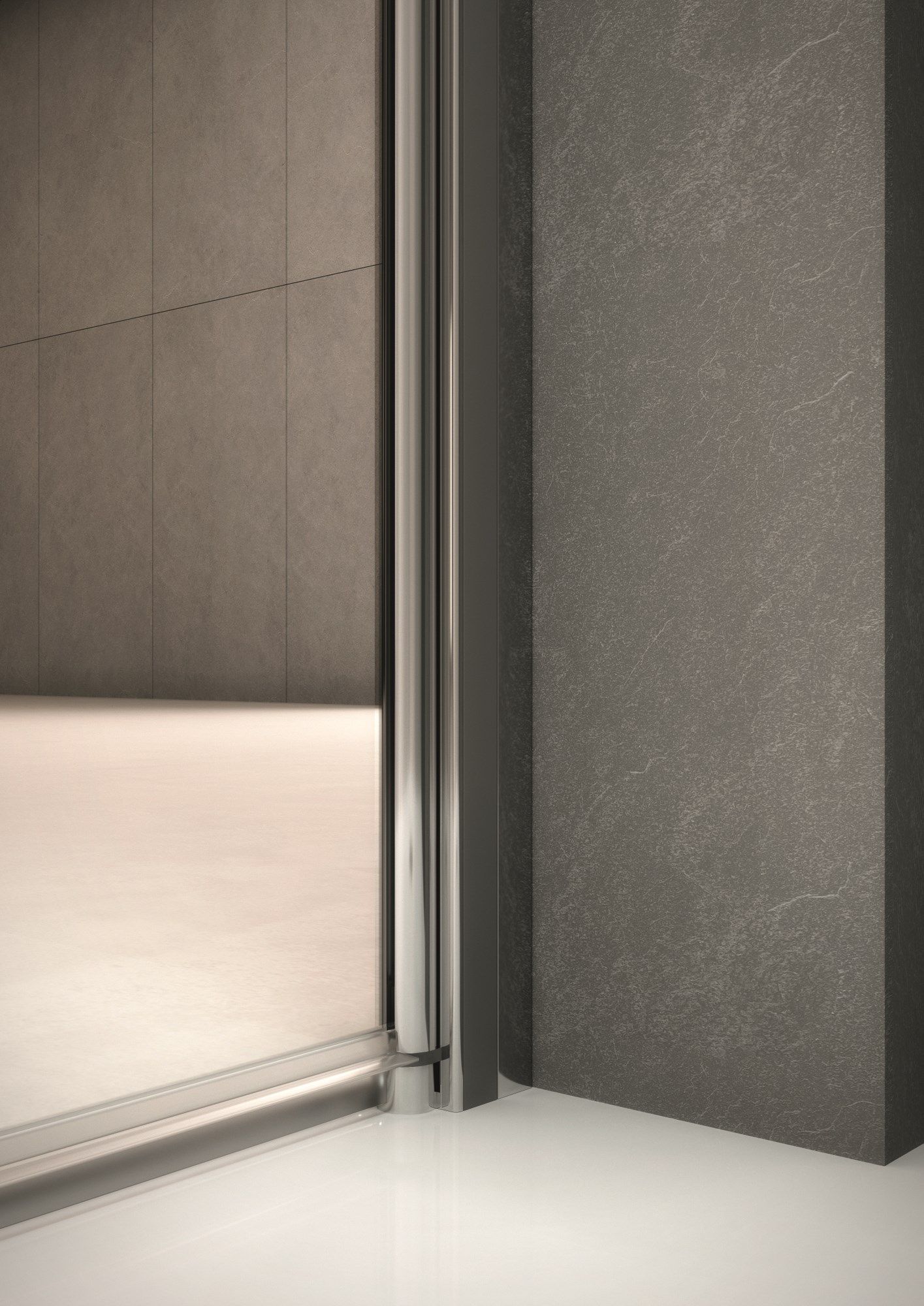 Стеклянная нишевая душевая кабина с распашной дверью INDA® Claire design ARCH-00069118 - Вид №7