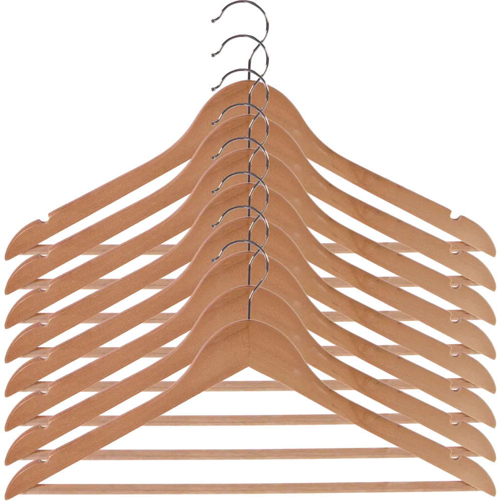 Плечики для одежды KONSENSA 44.5 см дерево цвет натуральный 8 шт Плечики деревянные STLM-2108418