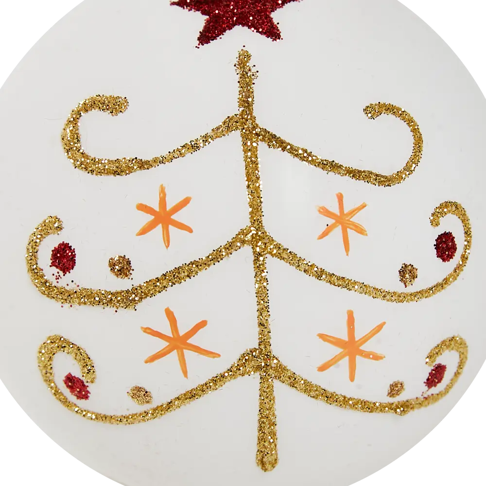 87036397 Елочное украшение Шар с узором Christmas ø7.8 см пластик цвет белый STLM-0960510 Santreyd  - Вид №2