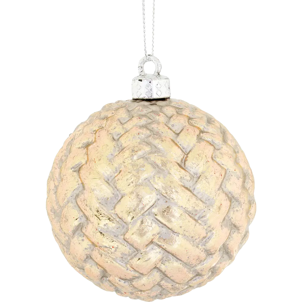 Шар ёлочный Christmas плетение ø 7.8 см пластик шампань Santreyd STLM-2066635 - Вид №1