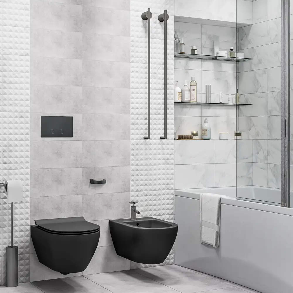 Плитка настенная Culto Asana Cemento 20x40 см 1.2 м² цемент цвет серый STLM-2202905 - Вид №5