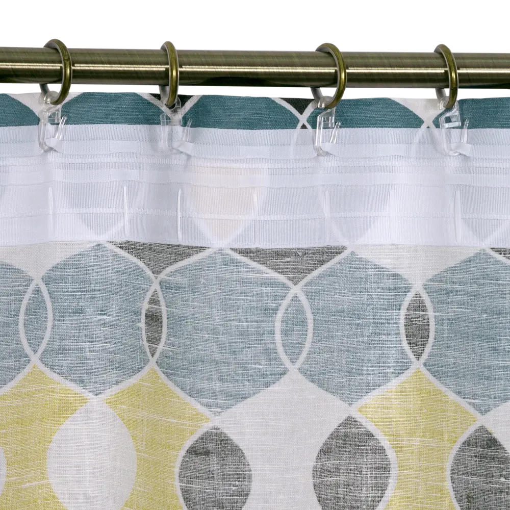 Штора на ленте «Геометрия» 145х260 см цвет бирюзово-жёлтый ВАСИЛИСА STLM-2061127 - Вид №4