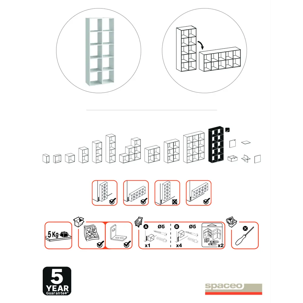 SPACEO Стеллаж «Куб» — модульная система хранения для современного интерьера 82731889 STLM-0034880 - Вид №8
