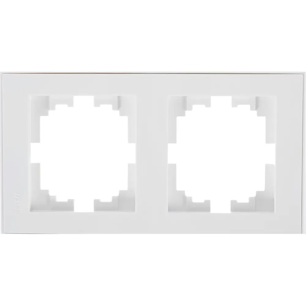 Рамка для розеток и выключателей Lezard Rain вертикальная 2 поста цвет белый STLM-2139264 - Вид №1