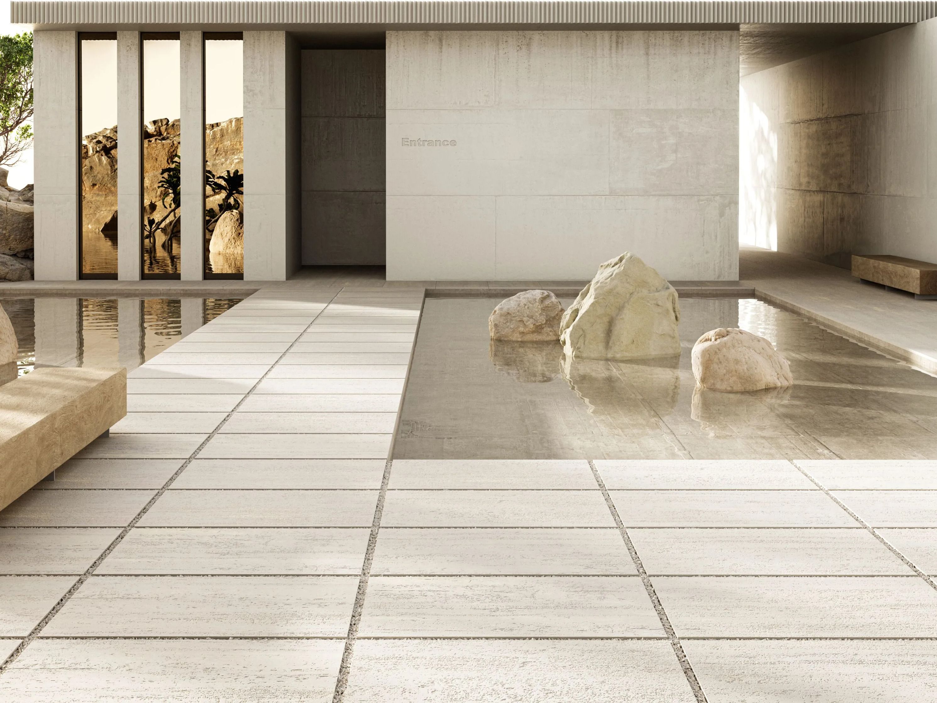 Травертин эффект керамогранита открытый пол CERAMICA DEL CONCA Dinamika ARCH-00029687