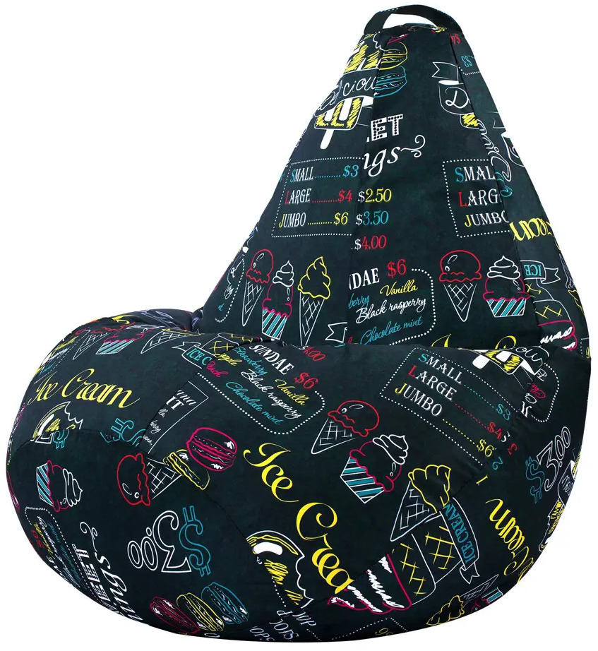 90668150 Мягкое кресло-мешок Mypuff bs_443 XXL Миди, хлопок, айскрим STLM-0330856