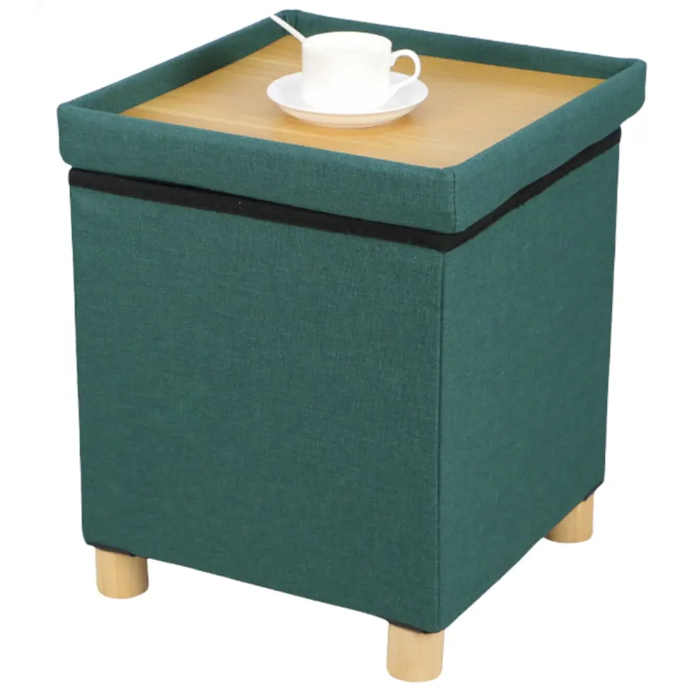 Пуф-столик складной 38x38x43 см цвет зеленый DREAM RIVER STLM-2185770 - Вид №3