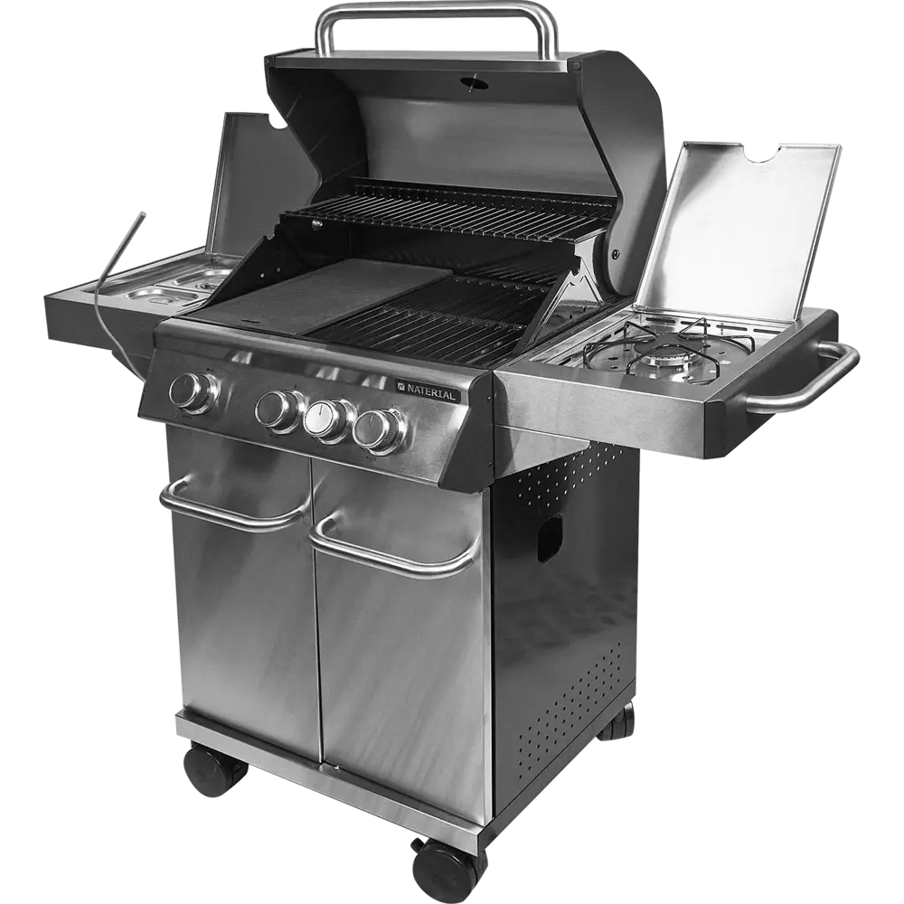 Газовый гриль Naterial Hudson 3-х конфорочный c дополнительной боковой конфоркой STLM-2190712 - Вид №3