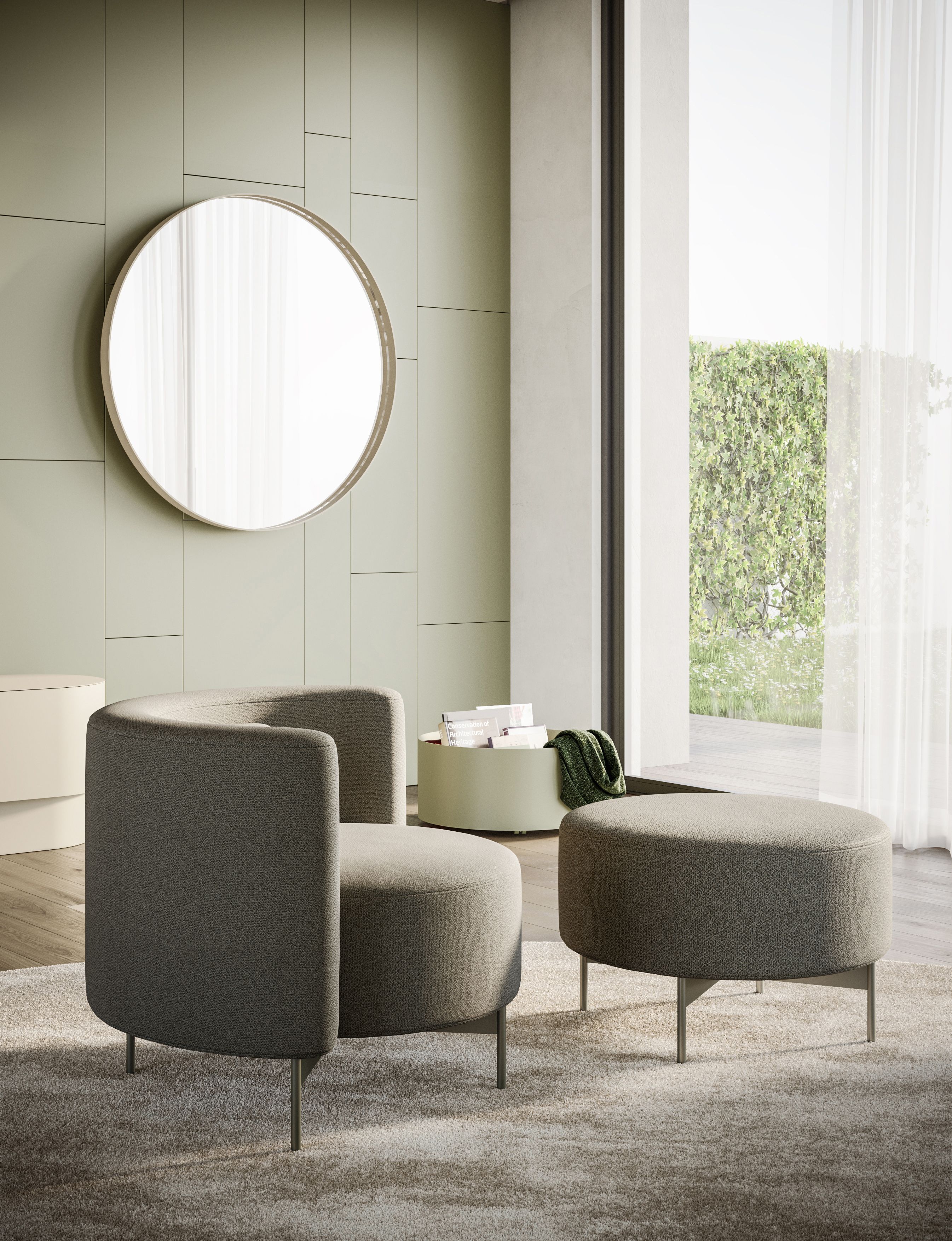 Круглый пуф из ткани Ronda Design Ghanta ARCH-00047203 - Вид №2