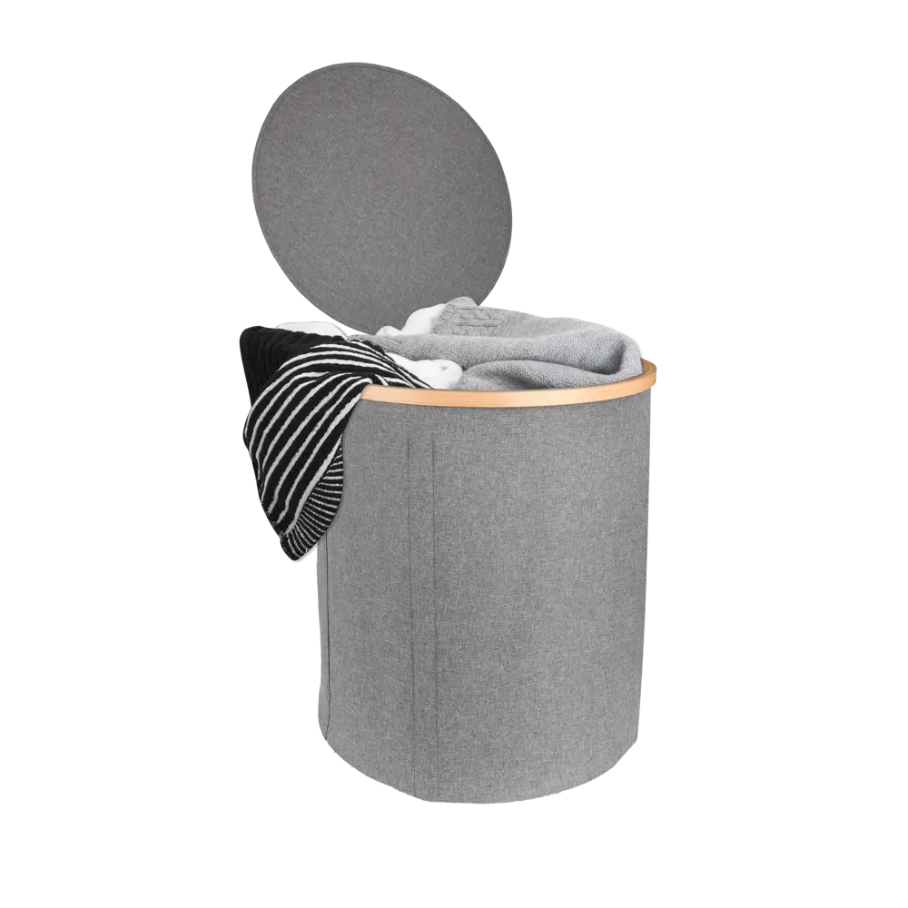 Корзина для белья Sensea Scandi круглая цвет серый Laundry STLM-2162817