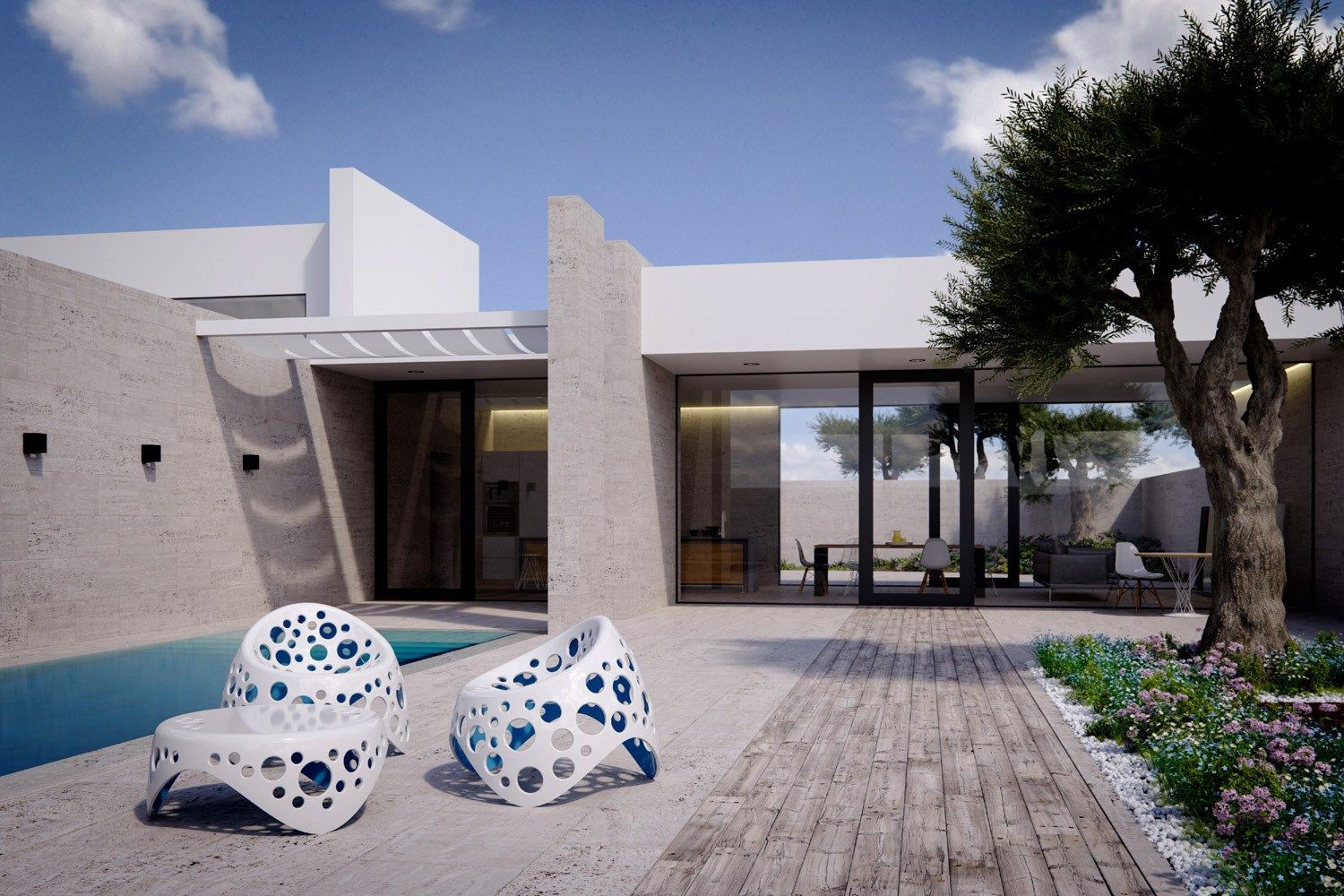 Пластиковый садовый стул с подлокотниками Giovannetti Moss ARCH-00042335 - Вид №5