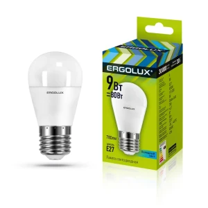 Светодиодная лампа Ergolux LED-G45-9W-E27-4K 13177