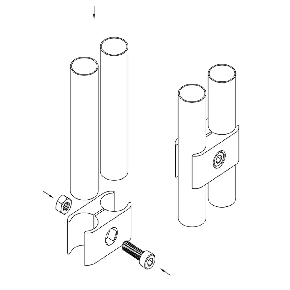 Соединитель 2-х труб параллельно, цвет хром PALLADIUM STLM-2043506 - Вид №2