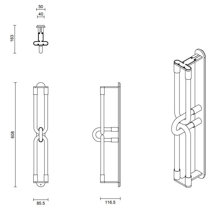 Светодиодные настенные светильники из металла и стекла Articolo Studios Loopi ARCH-00089064 - Вид №6