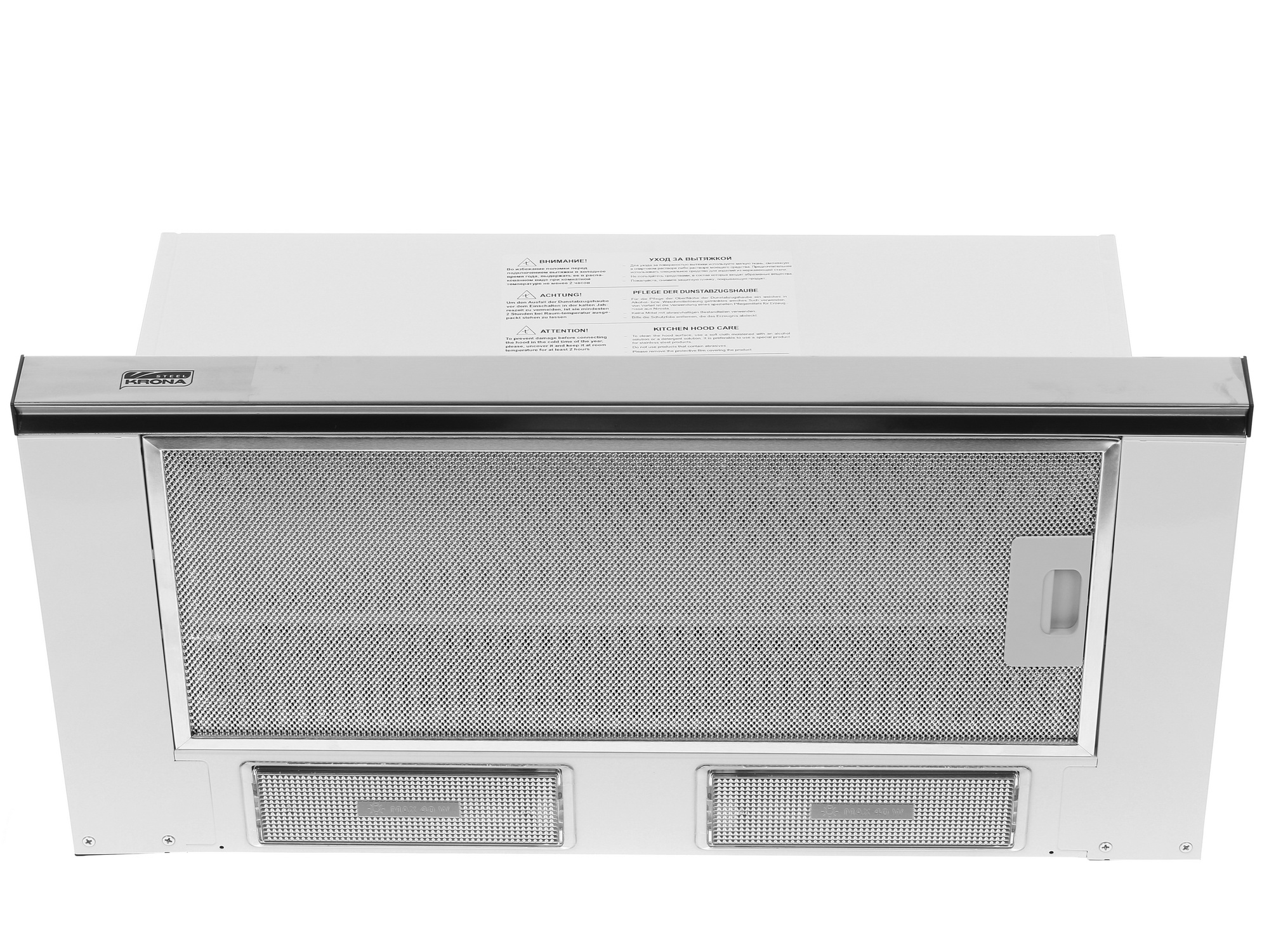 1256364 Вытяжка телескопическая KRONA KAMILLA 6002DNIX белый/серебристый STDN-0088058 - Вид №2