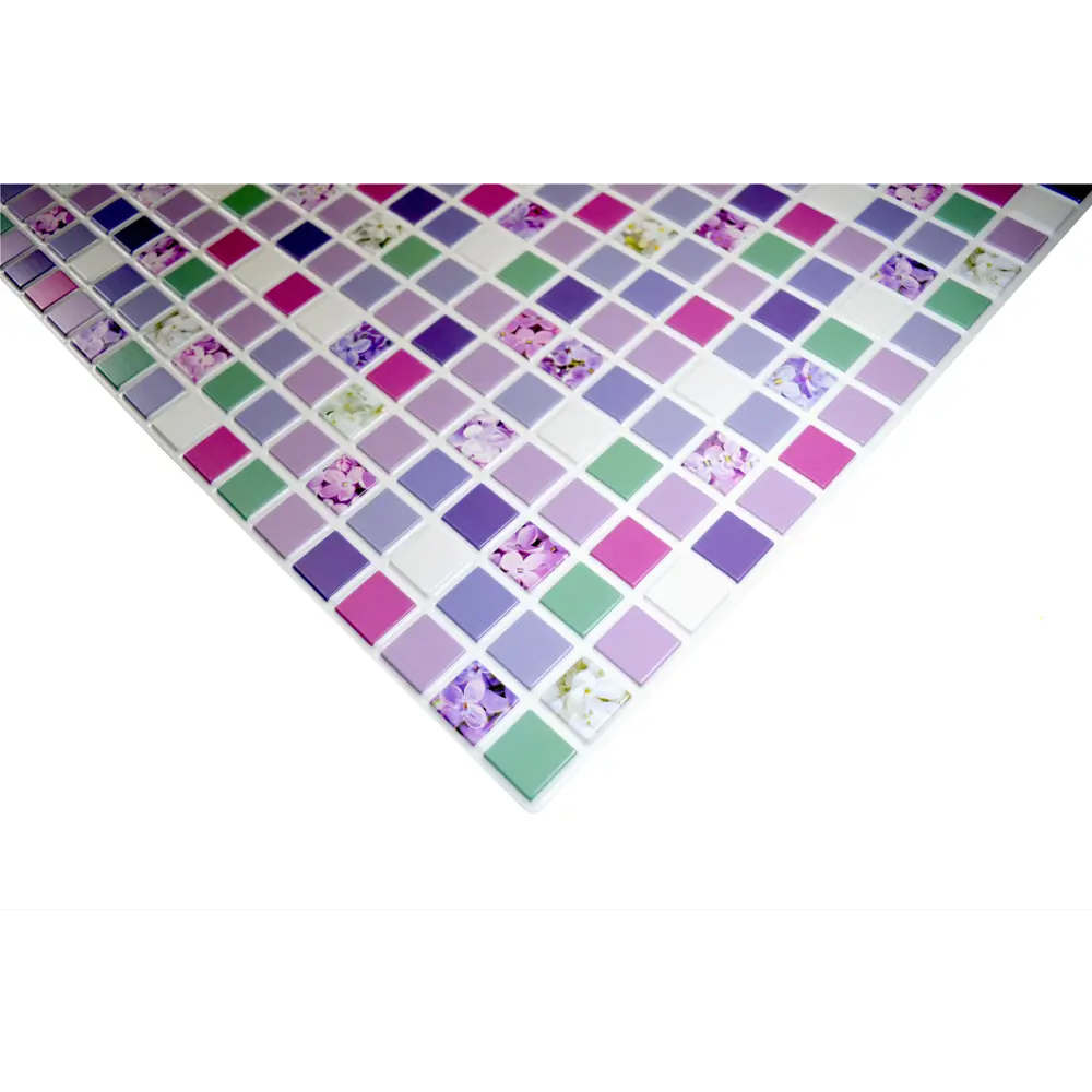 Листовая панель ПВХ 960x480x0.3 мм Мозаика сиреневая 0.46 м² GRACE STLM-2136911 - Вид №1