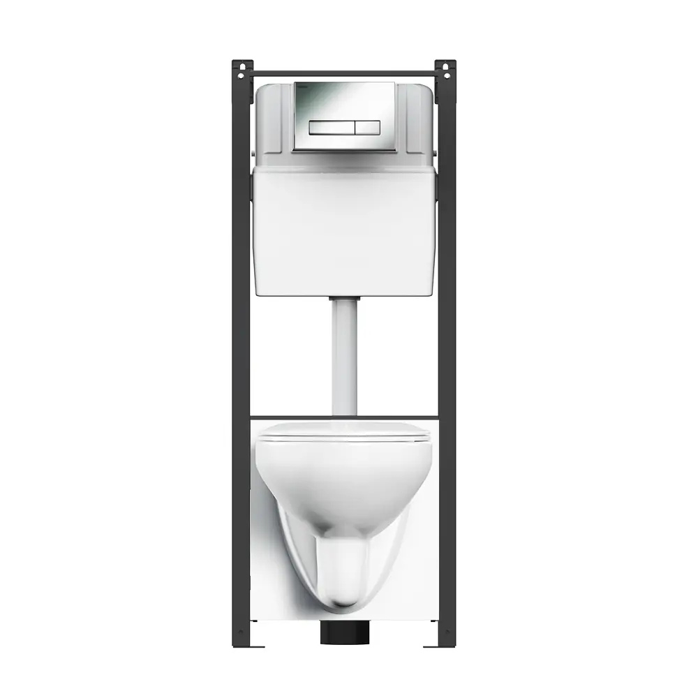 Комплект инсталляция с унитазом Damixa Elder с клавишей цвет глянцевый хром STLM-2066815