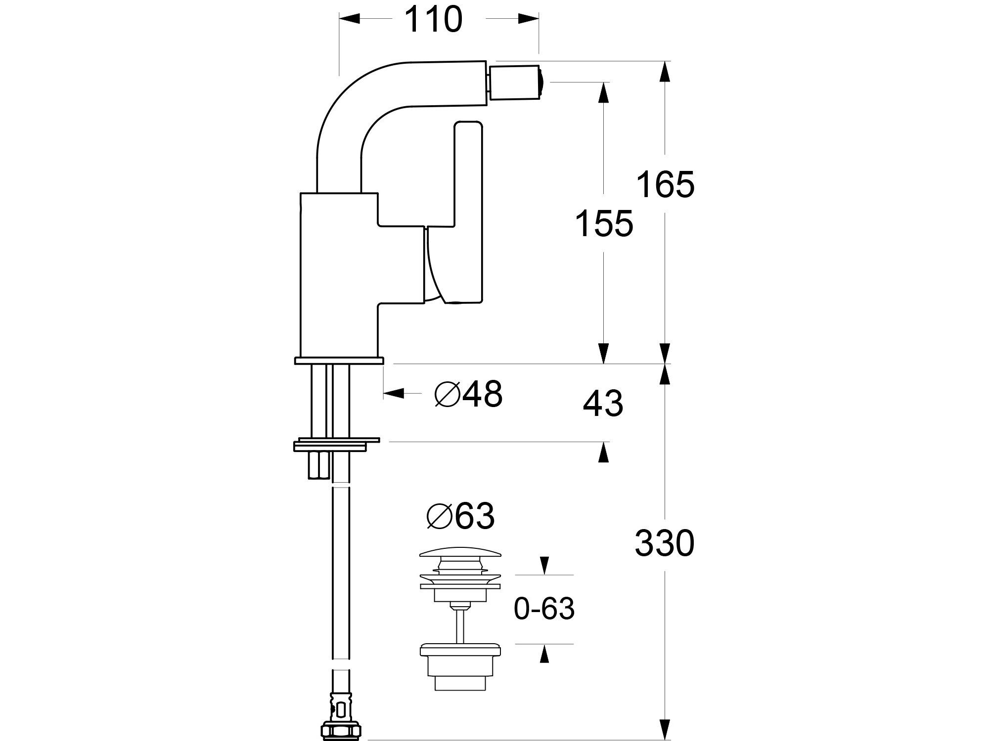 Смеситель для биде с одной ручкой GUGLIELMI RUBINETTERIE Rialto ARCH-00053025 - Вид №2