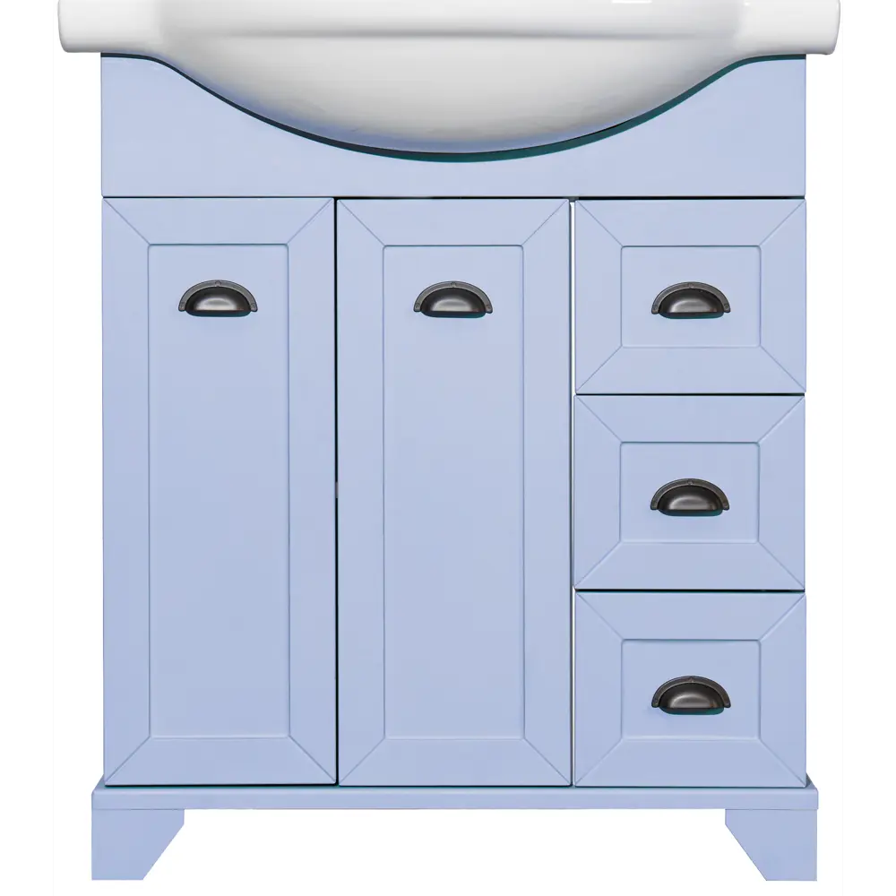 Тумба под раковину напольная Aquaton Шарм 75 см цвет голубой STLM-2110403