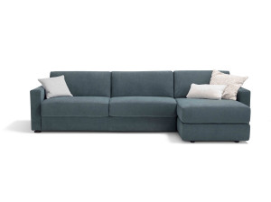 Тканевый раскладной диван-кровать с полуостровом