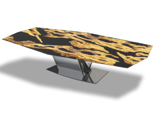 Восьмиугольный стол из смолы и оливкового дерева