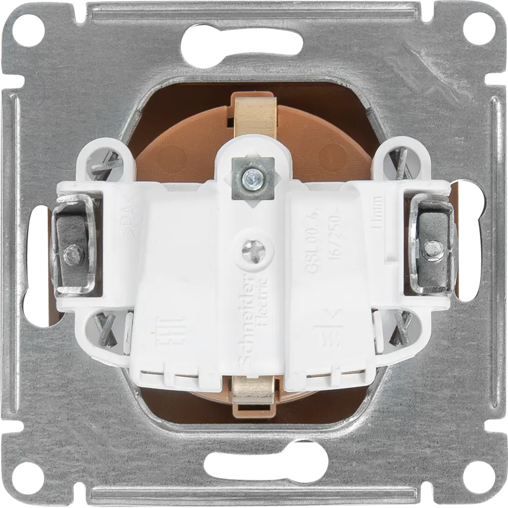 Розетка встраиваемая Systeme Electric Glossa с заземлением со шторками цвет дуб STLM-2004907 - Вид №3