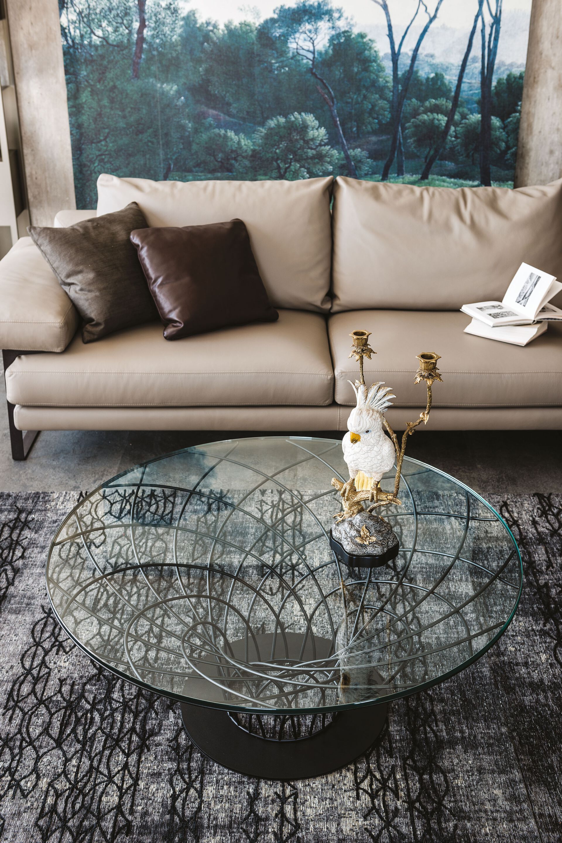 Круглый стол из стали и хрусталя Cattelan italia гнездо ARCH-00117680 - Вид №4