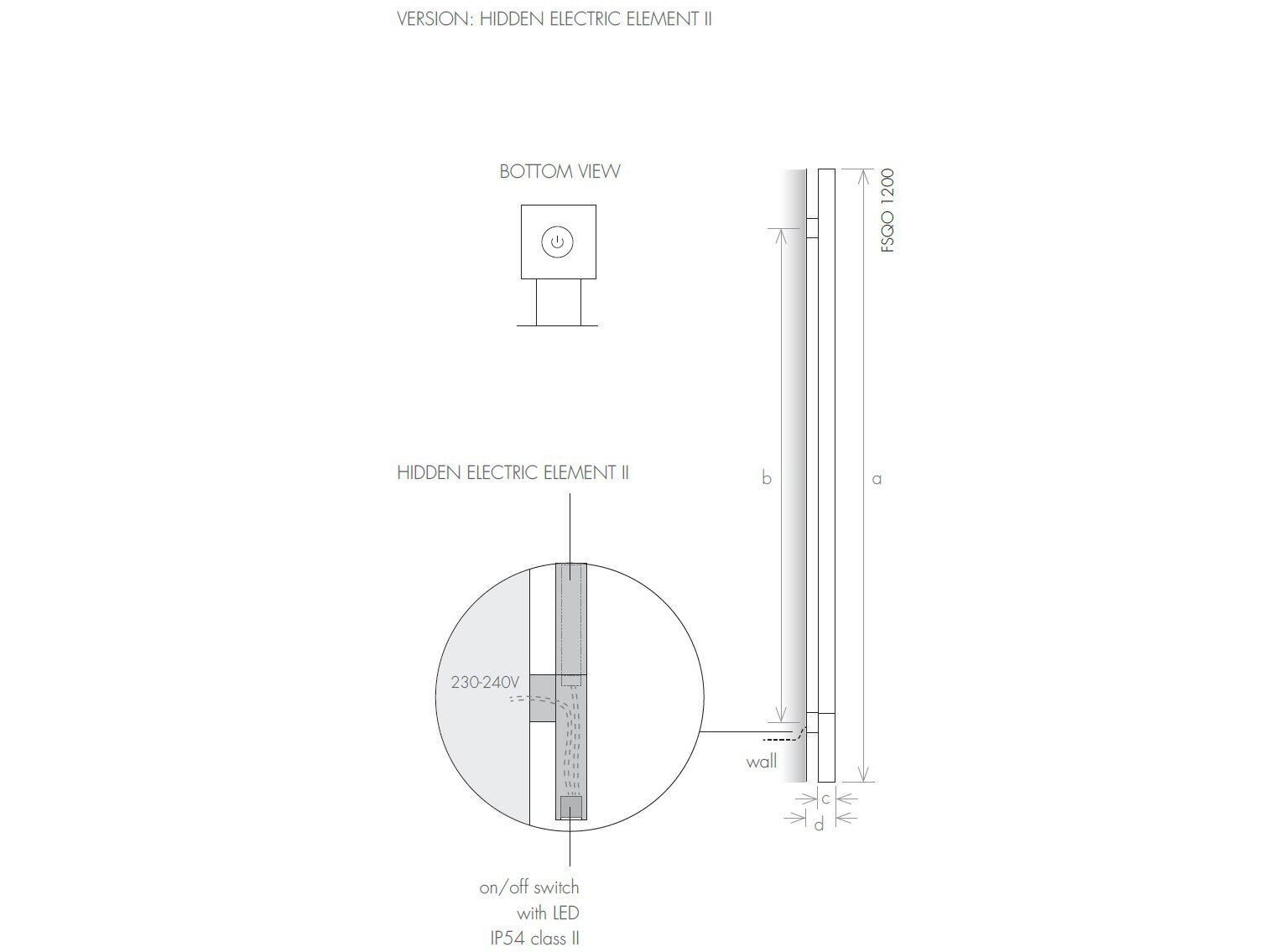 Настенный электрический полотенцесушитель FOURSTEEL минималистский ARCH-00094668 - Вид №2
