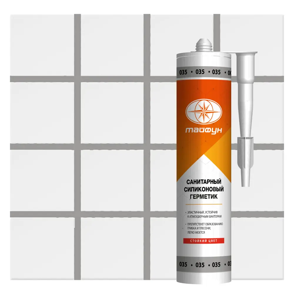 Герметик силиконовый Atlas Тайфун 035 цвет серый 280 мл STLM-2120897