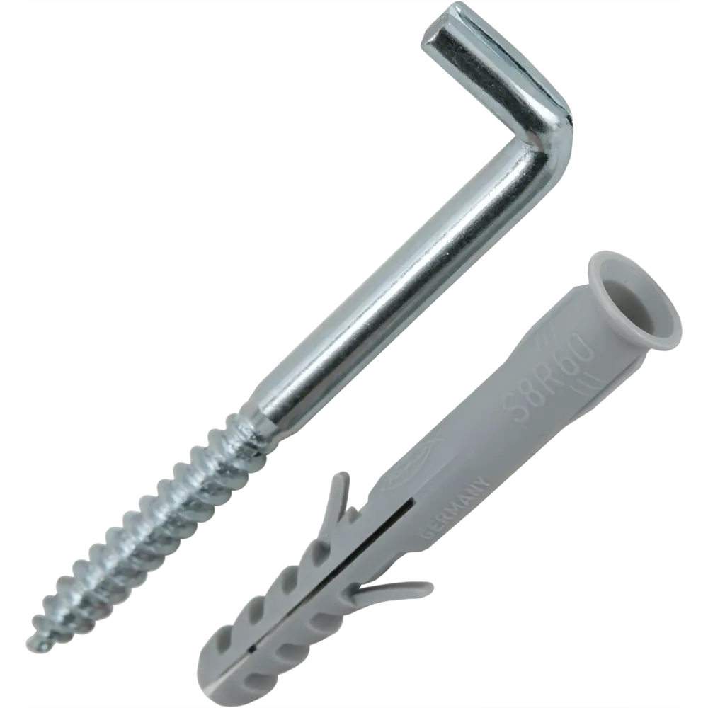 Дюбель для полнотелых материалов Fischer S с прямым крюком 8x60 мм нейлон 2 шт Santreyd STLM-2051983 - Вид №1