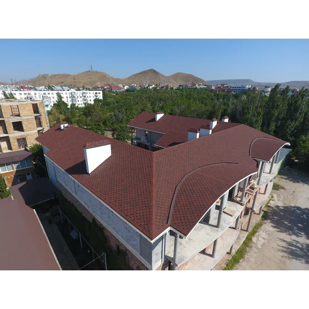 Гибкая черепица Docke Pie Евразия шестигранник красный 3 м² DÖCKE Eurasia STLM-2099432 - Вид №4