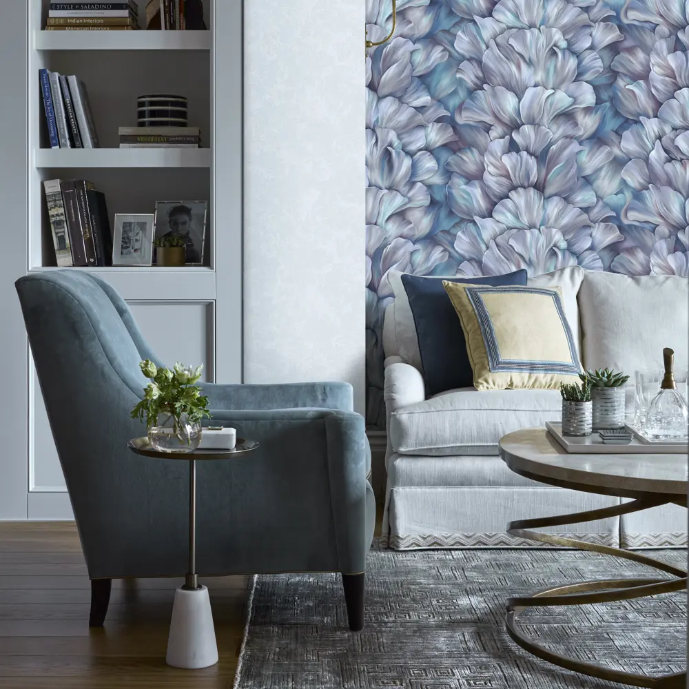 Флизелиновые обои Erismann Lilit — глубокий синий тон для стильного интерьера 89384286 STLM-1338340 - Вид №4